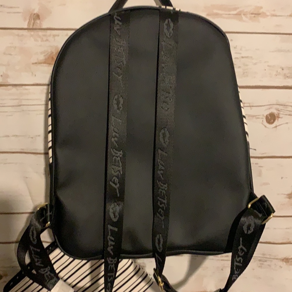 NWT Betsey Johnson Black and White Mini backpack - Picture 10 of 12